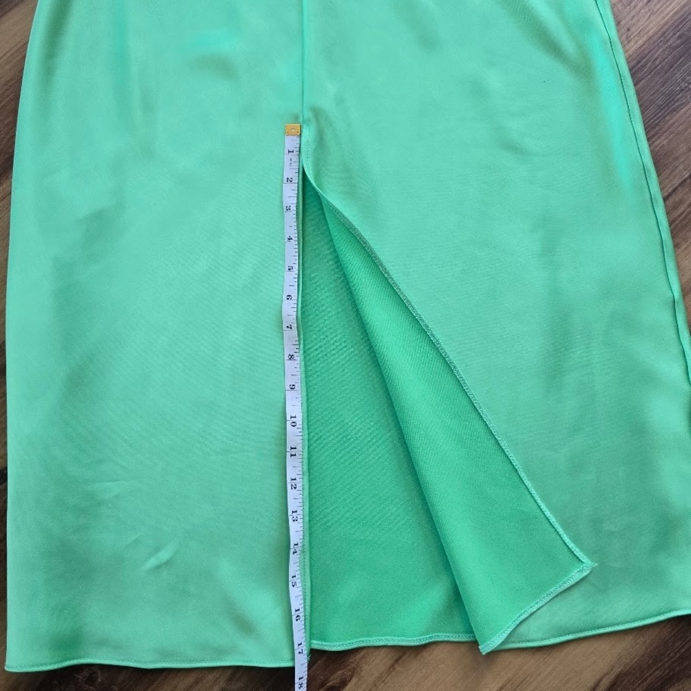 Zara Mint Green Satin Midi Slip Camisole Dress Backless Strappy Womens S Chic - Picture 14 of 16